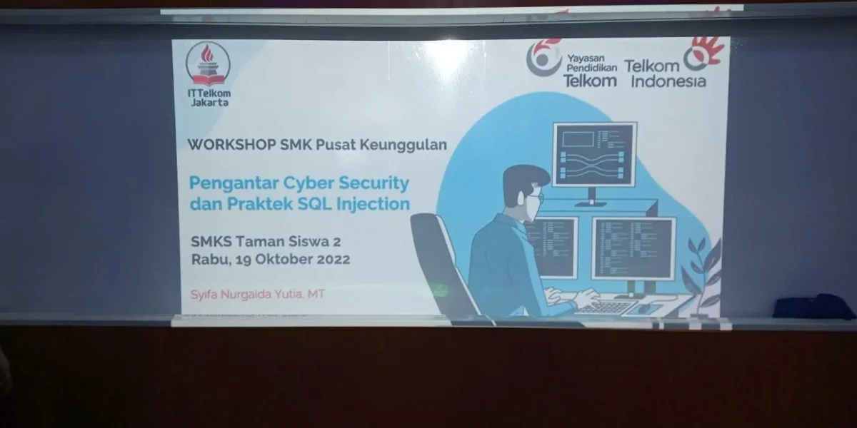 Kegiatan pendampingan kedua di SMKS Taman Siswa 2, memberikan edukasi tentang Cyber Security dan Analisa Serangan SQL Injection.