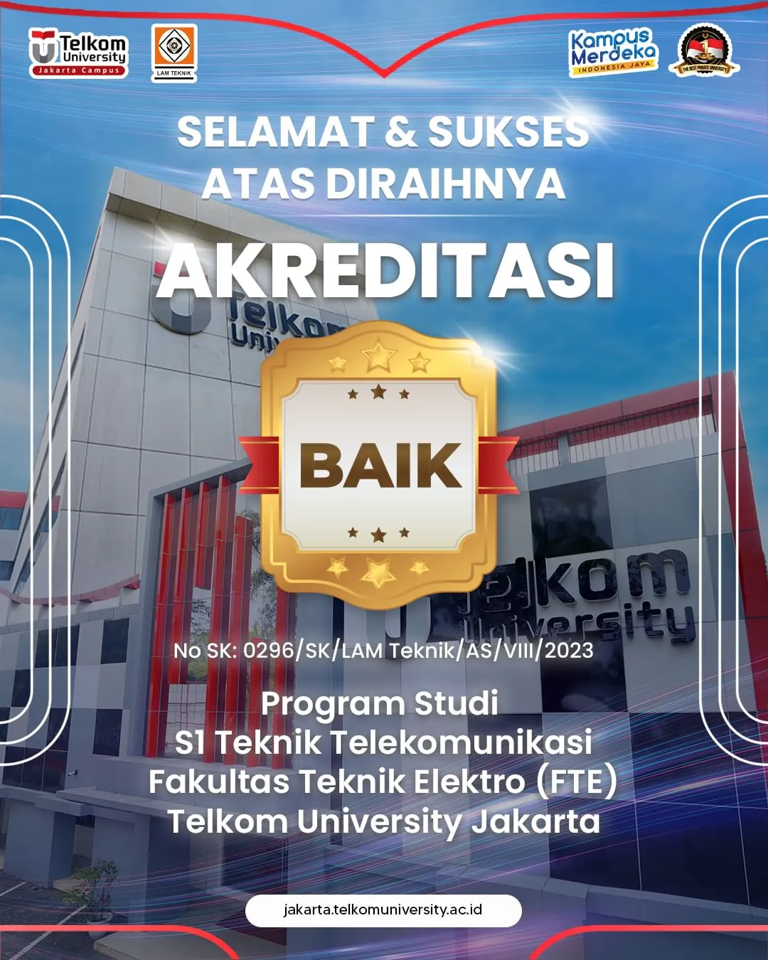 Akreditasi S1 Tektel Telkom University Jakarta