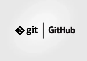 logo git and github black and white