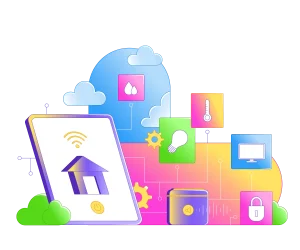 IoT dan Rumah Pintar Graphic smarthome controls