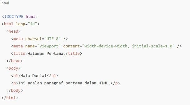 Struktur Dasar Dokumen HTML Struktur Dasar Dokumen HTML