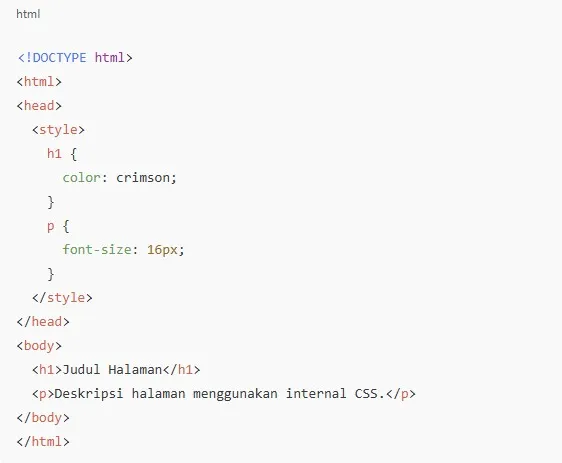 Internal CSS Internal CSS
