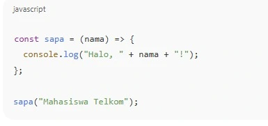 Fungsi Panah (Arrow Function) Fungsi Panah (Arrow Function)