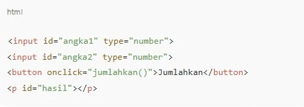 Menjumlahkan Dua Angka dari Form Input HTML Menjumlahkan Dua Angka dari Form Input HTML