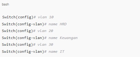 Buat VLAN di Switch