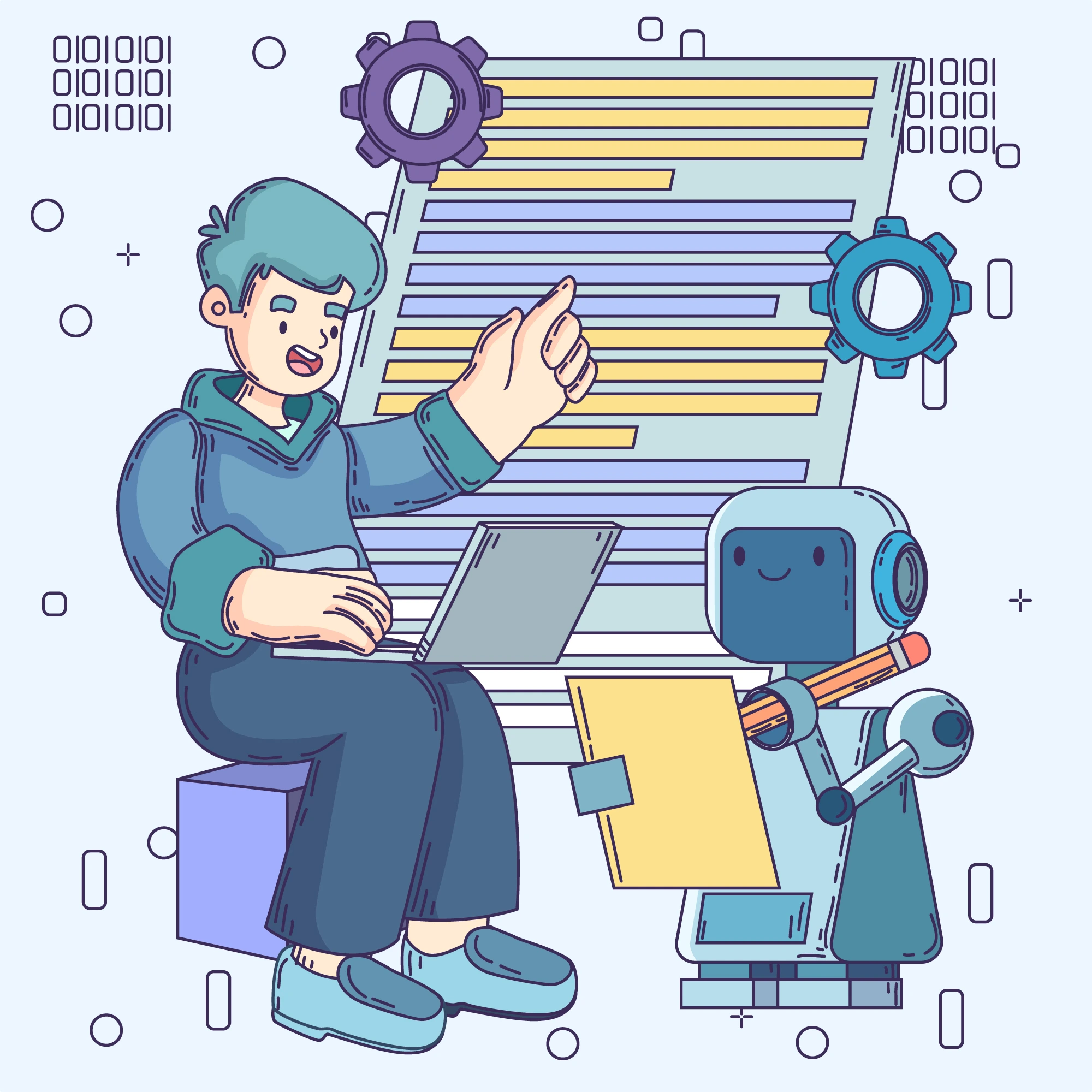 prompt engineering sedang berdiskusi robot AI prompt engineering sedang berdiskusi robot AI