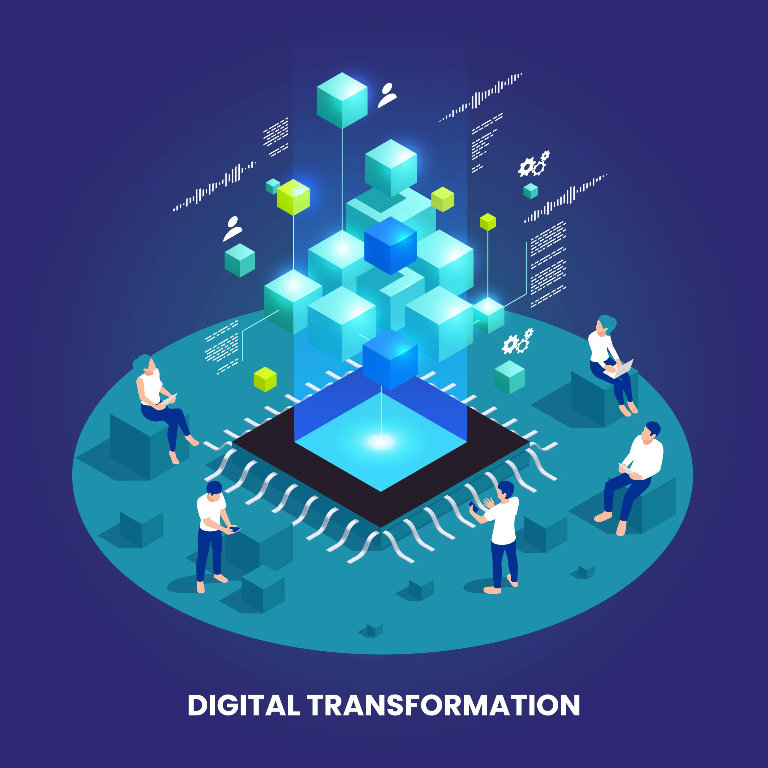 transformasi digital dan komputer simbol abstrak transformasi digital dan komputer simbol abstrak
