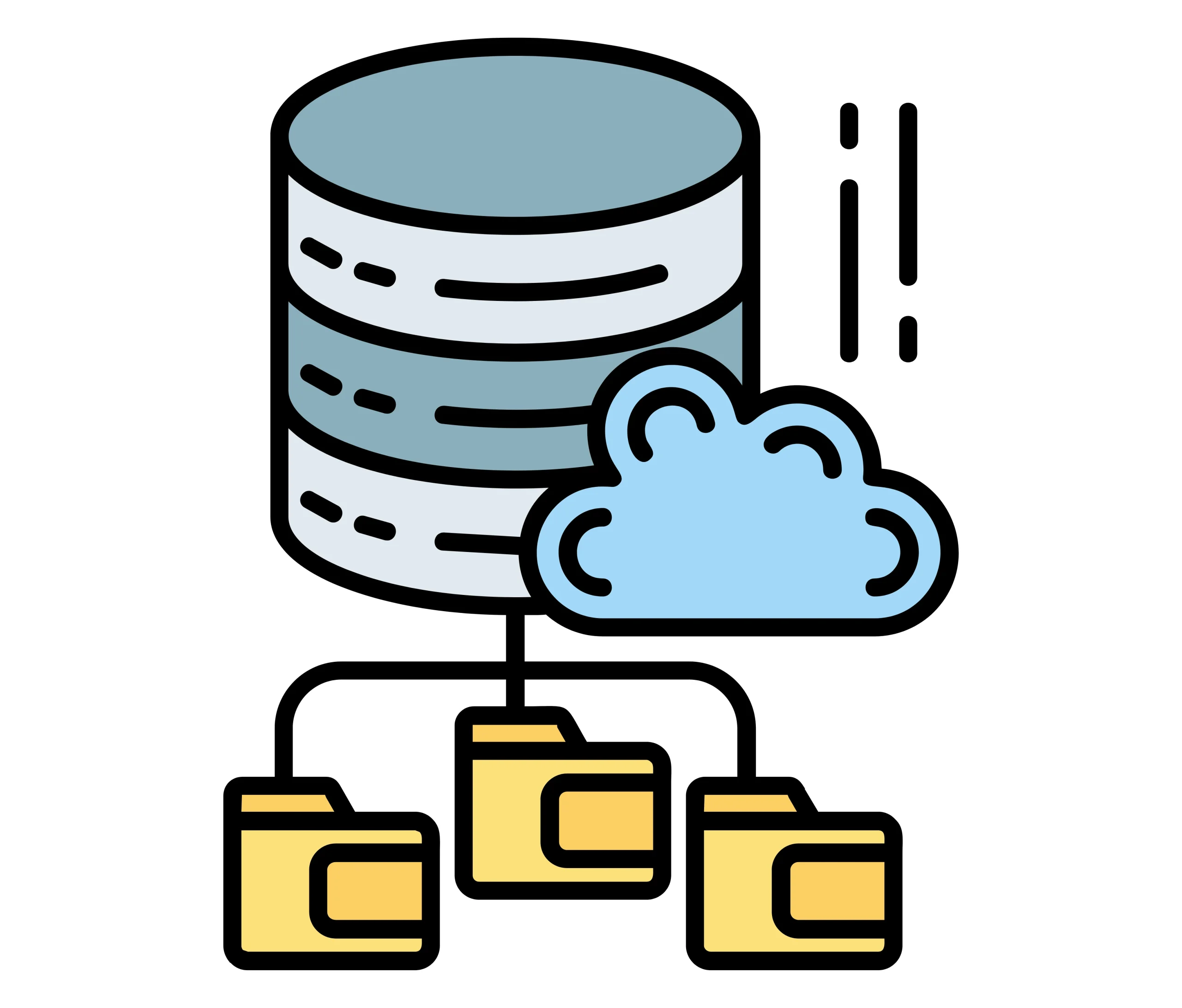 Gambar ini merepresentasikan arsitektur sharding database, akses data yang terorganisasi dan skalabel.