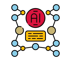 diagram jaringan saraf tiruan yang mengelilingi lingkaran merah bertuliskan AI dan dokumen teks kuning, sebagai simbol transparansi model Explainable AI. diagram jaringan saraf tiruan yang mengelilingi lingkaran merah bertuliskan AI dan dokumen teks kuning, sebagai simbol transparansi model Explainable AI.